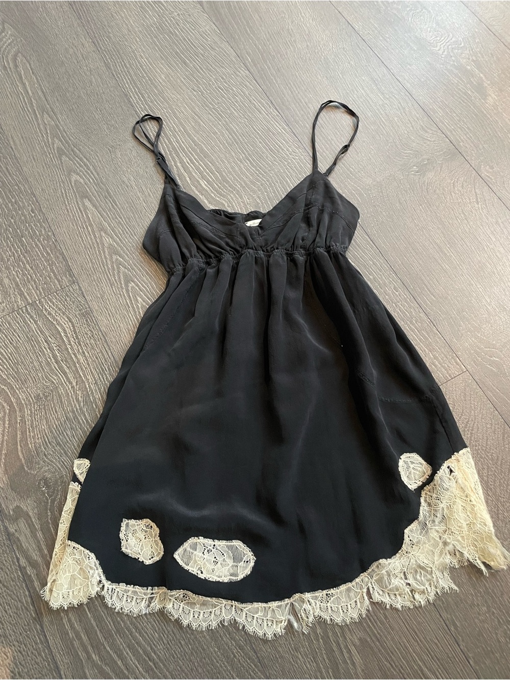 Vintage Wilfred Silk babydoll lace top